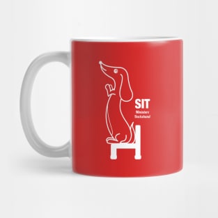 Miniature Dachshund SIT -White- Mug